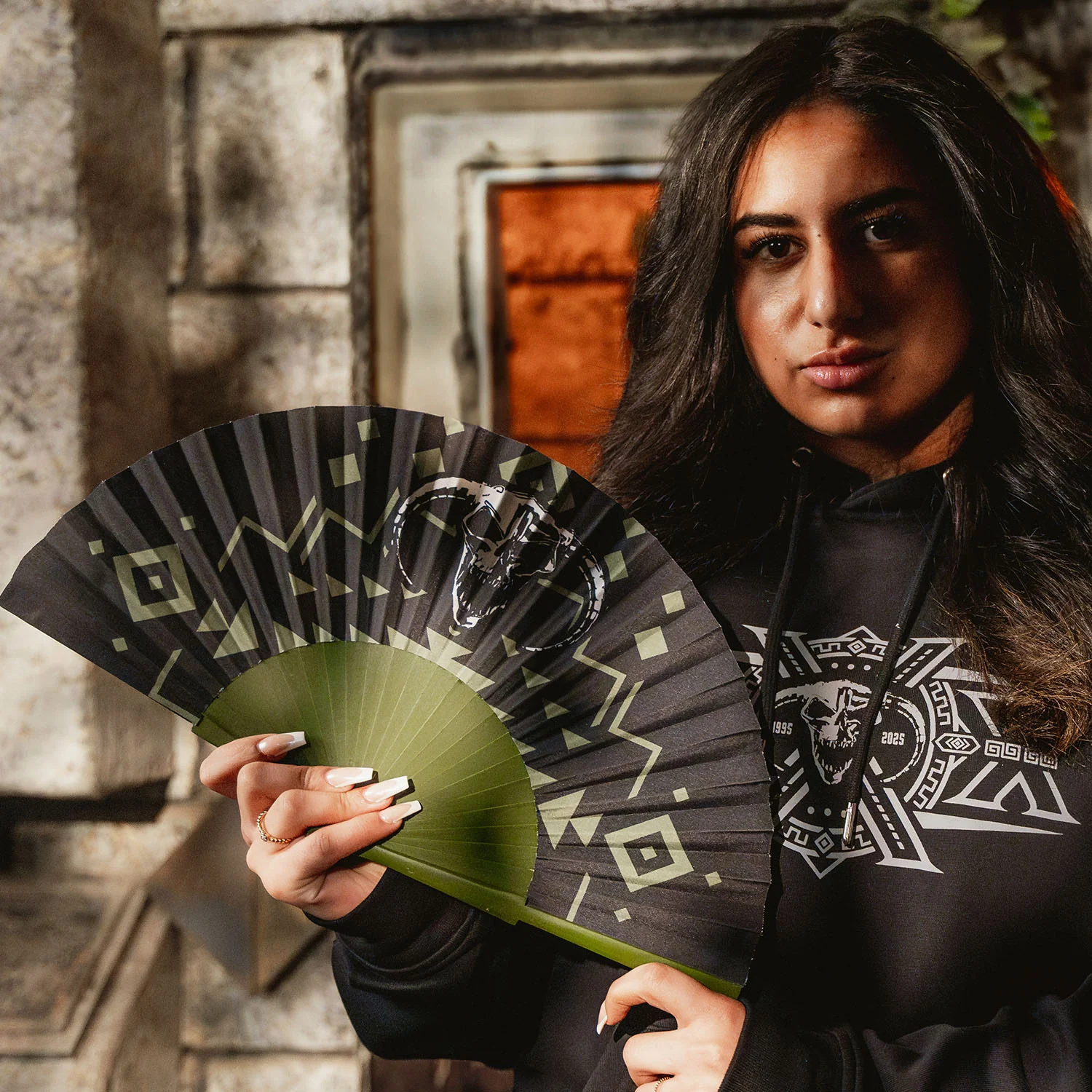MOH Olive green Handfan - Image 2